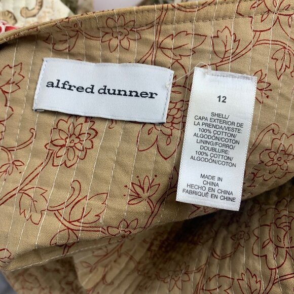 Alfred Dunner Floral Quilted Jacket Buttons Cotton Blend Womens SZ 12 Outerwear - Picture 6 of 11
